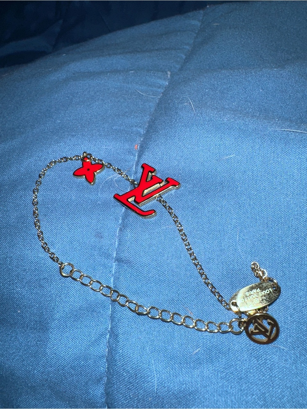 Gold & Red LV chain bracelet!